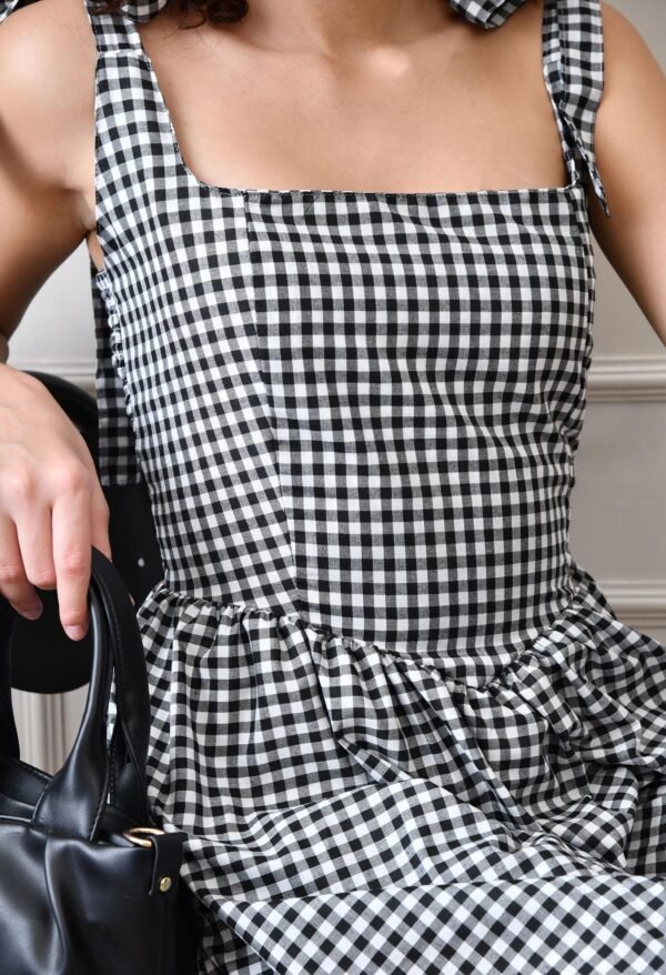 Gingham Cotton Dress - Image 5