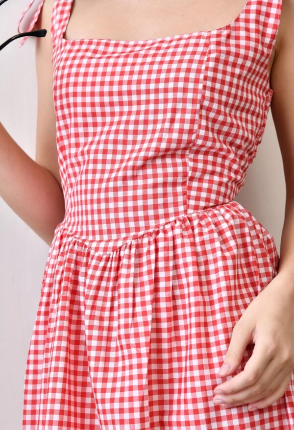 Gingham Cotton Dress - Image 2