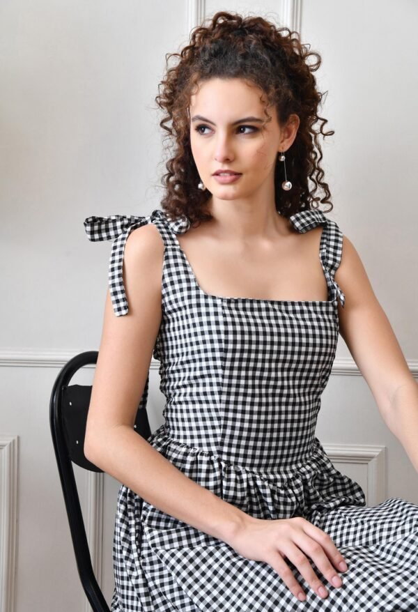 Gingham Cotton Dress - Image 6