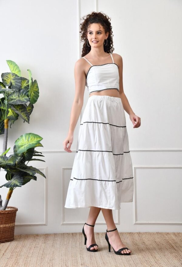 Elegant Cotton Dress Co-ord Set (Skirt Style)